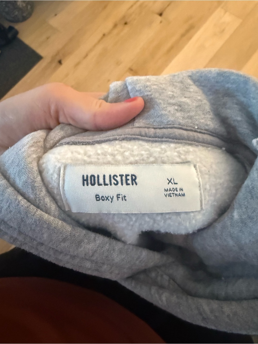 Hollister Gray Crewneck Hoodie with Red Indiana Graphics - Picture 2 of 2